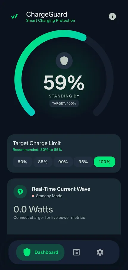 ChargeGuard dark mode screenshot 2
