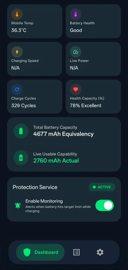 ChargeGuard dark mode screenshot 4
