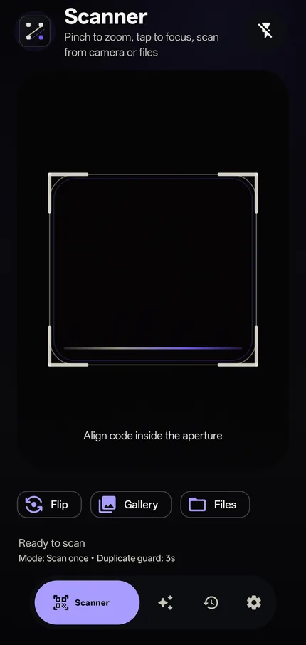 QRcraft dark mode screenshot 2